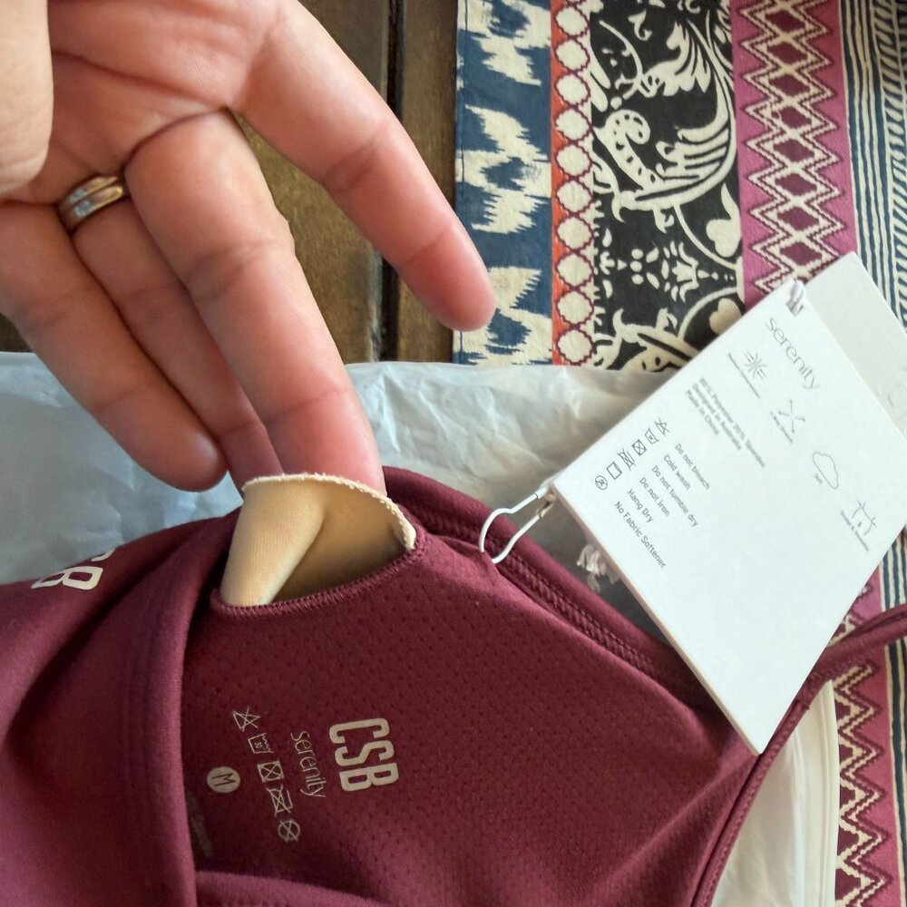 Crop Shop Boutique, Medium Burgundy Sports Bra, Serenity Millie, New with Tags - Picture 3 of 5
